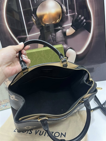 Túi LV Montaigne đen hoa trắng sz33 (HT)+
