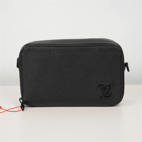 Túi LV đeo chéo in logo đen bóng sz18 (BQ) KG+