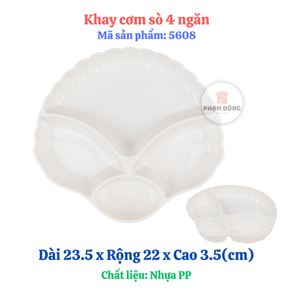 Khay cơm sò 4 ngăn (5608)