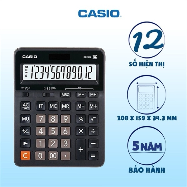 [CHÍNH HÃNG BITEX] Máy tính Casio GX-12B hiển thị 12 số