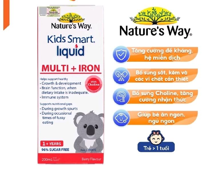 Vitamints tổng hợp & sắt natural way's Úc dành cho bé từ 1 tuổi
