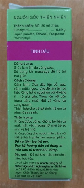 Tinh dầu khuynh diệp 20ml - Agimexpharm 2