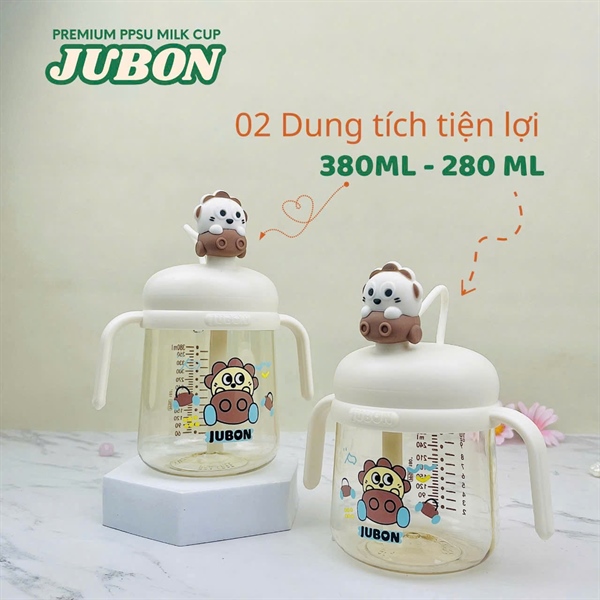 Bình nước có ống hút silicon Jubon