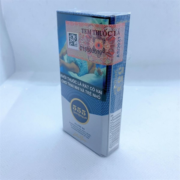 Thuốc lá Ba số 555 bạc điếu nhỏ silver