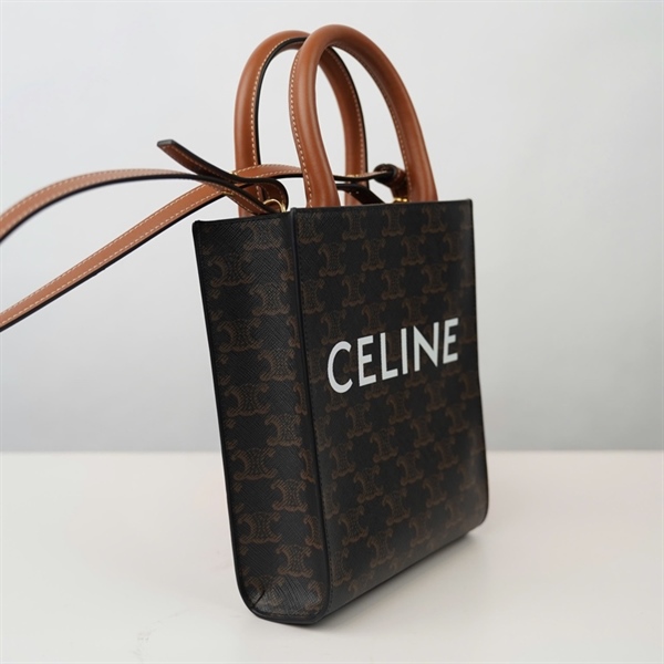 Túi Celine Handle nâu đậm sz17 KG+