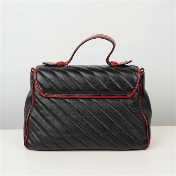 Túi GG Marmont đen viền đỏ (D030579693) sz26 KG+