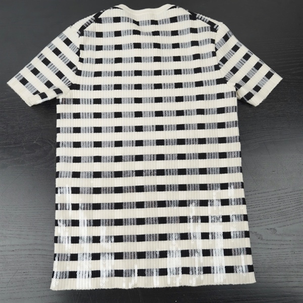 Áo thun LV trắng kẻ đen szS KG+