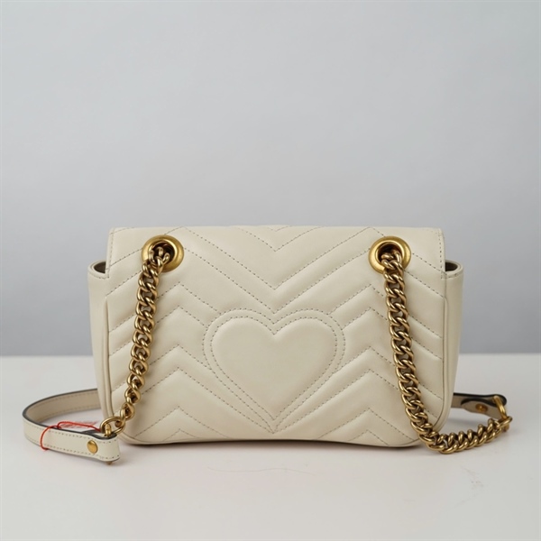 Túi GG Marmont trắng (446744-467891) sz21 KG+