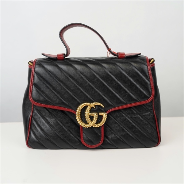 Túi GG Marmont đen viền đỏ (D030579693) sz26 KG+