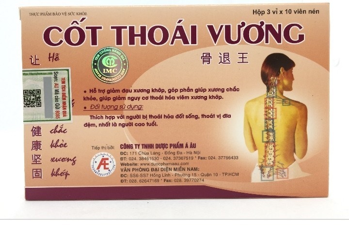 Viên uống Cốt Thoái Vương Á Âu hỗ trợ giảm triệu chứng viêm thoái hóa khớp (3 vỉ x 10 viên)
