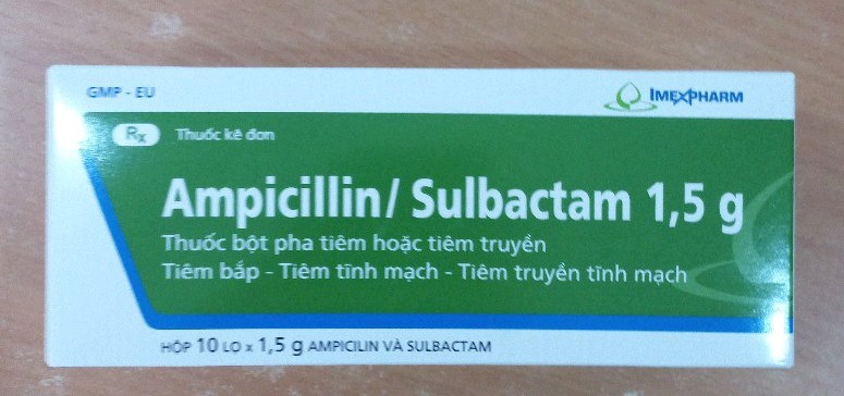 AMPICILLIN/SULBACT AM 1,5g (Ampicilin 1000 mg + Sulbactam 500mg), Hộp 10 lọ x 1,5g, Chi nhánh 3 - Công ty CPDP Imexpharm tại Bình Dương - Việt Nam