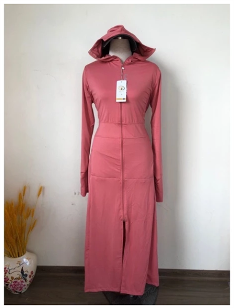 Luvick áo khoác chống nắng dáng dài 2 lớp có mũ chùm