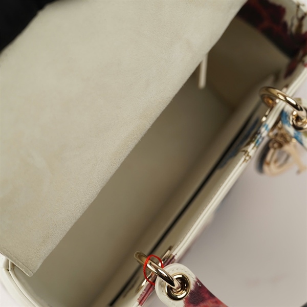 Túi Dior Lady trắng in họa tiết (04-MA-0253) szM +