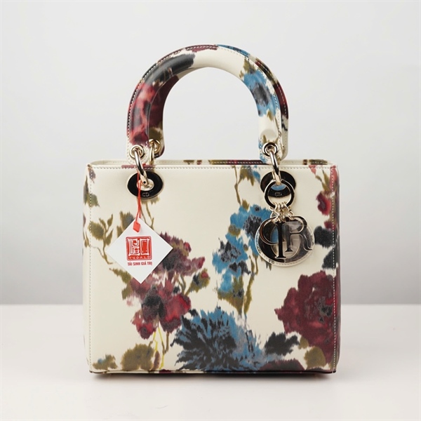 Túi Dior Lady trắng in họa tiết (04-MA-0253) szM +