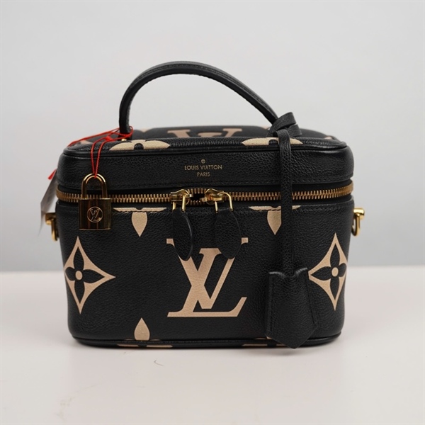 Túi LV Vanity đen hoa trắng kèm ổ+ 2 chìa sz20 KG+
