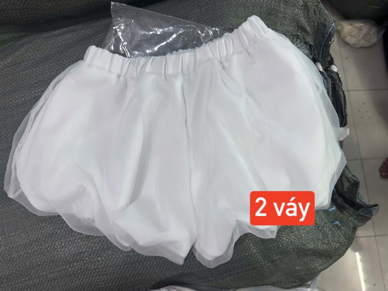 AREUM Quần short bí Cloudy phối voan - Trắng - Size S