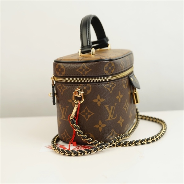 Túi LV Vanity hoa nâu kèm gương sz18 (HC)+