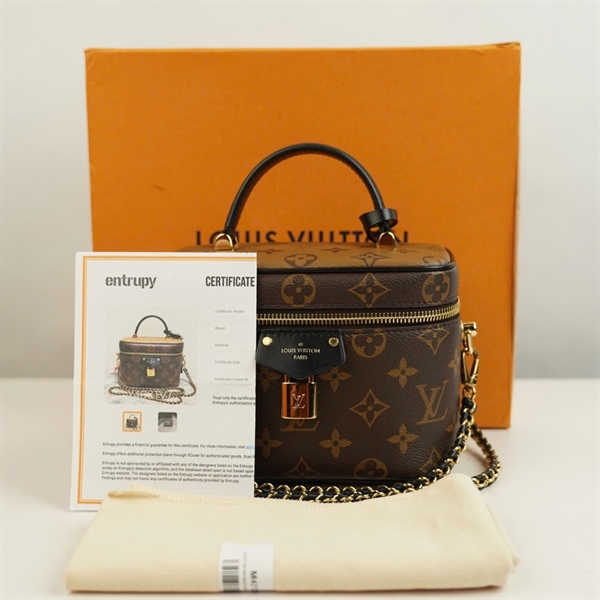 Túi LV Vanity hoa nâu kèm gương sz18 (HC)+