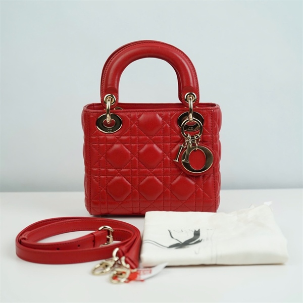 Túi Dior Lady đỏ (12-BO-0185) szS KG+