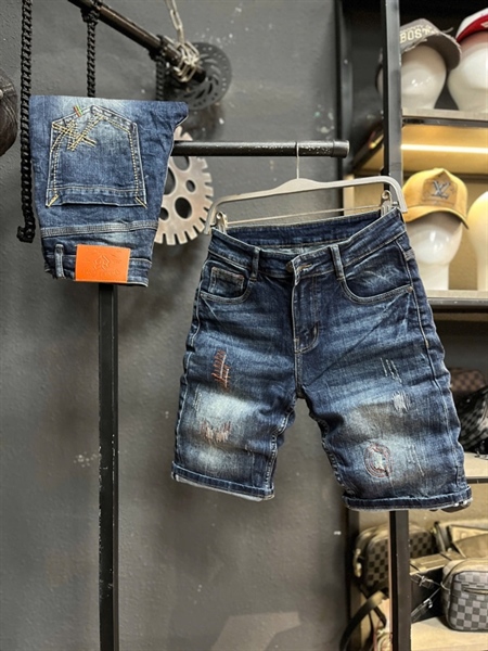 Sort Jean QC- JD8013 xanh was mạng cam túi bầu