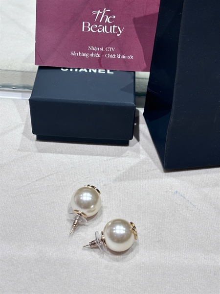 Hoa tai CHANEL Big Pearl CC ngọc trai to 2cm