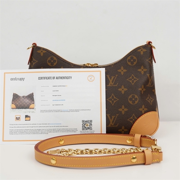 Túi LV Boulogne hoa nâu viền vàng 2strap sz24 (A-T) KG+