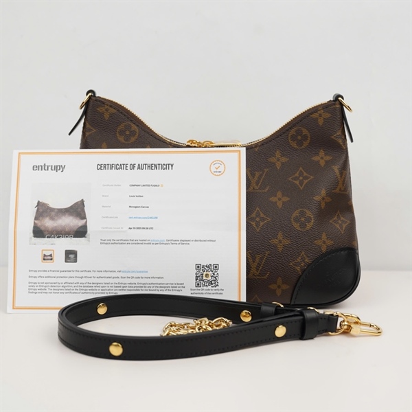 Túi LV Boulogne hoa nâu viền đen 2strap sz24 (A-T) KG+