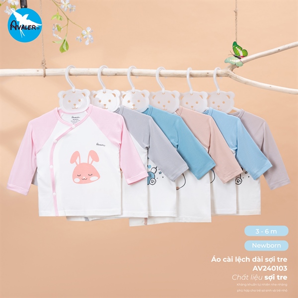 ALD006 - NB/6M Áo lẻ dài cài chéo in hình