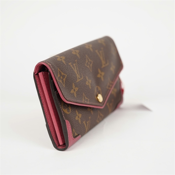 Ví LV hoa nâu góc hồng (LT) KG+