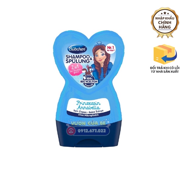 Dầu gội + xả (2in1) cho trẻ em Bubchen (Công chúa Annabella) – Đức – chai 230ml