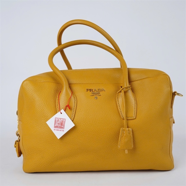 Túi Prada Handle vàng kèm ổ+ 2 chìa sz34 KG+