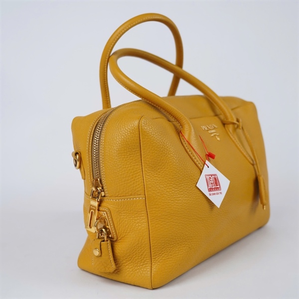 Túi Prada Handle vàng kèm ổ+ 2 chìa sz34 KG+