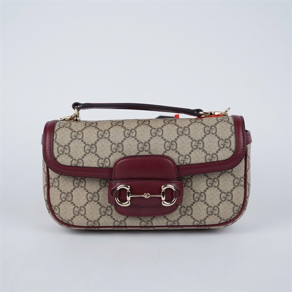 Túi GG 1955 xám viền tím kèm tag da (815206-486628) sz22 (HT)+