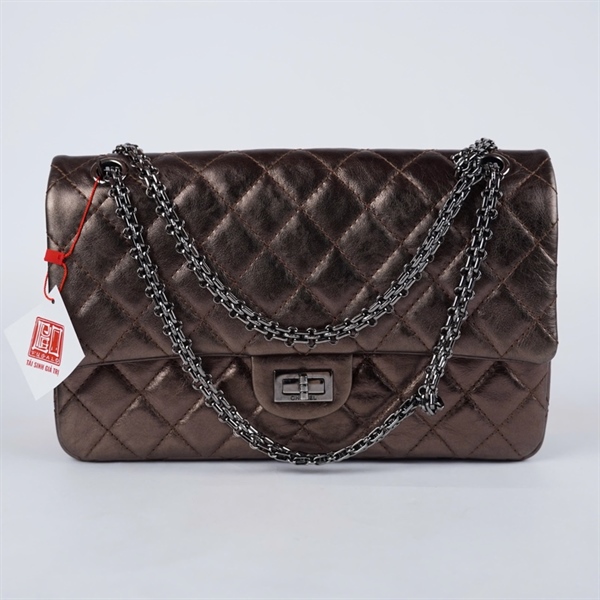 Túi Chanel nâu ánh bạc kèm lót form (12493050) sz28 KG+