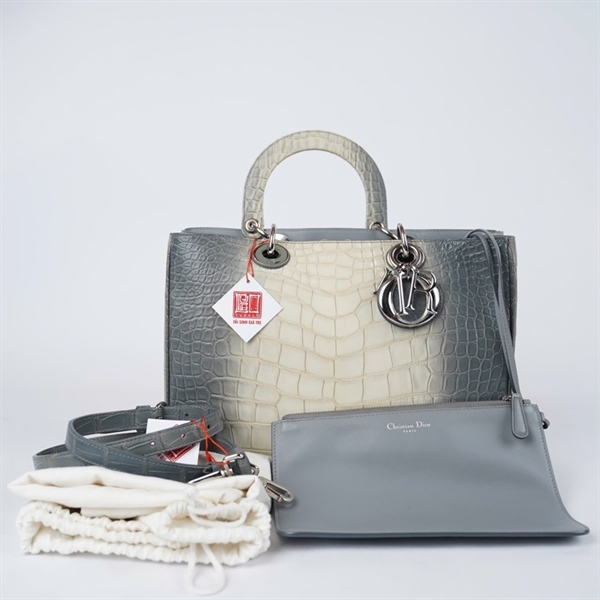 Túi Dior Handle xám kèm ví+ lót form (09-MA-0194) sz32 KG+