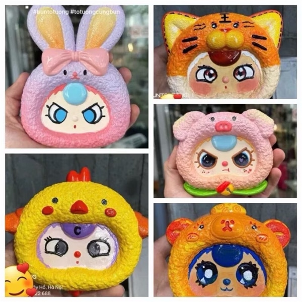 Tượng thạch cao Baby Three đĩa