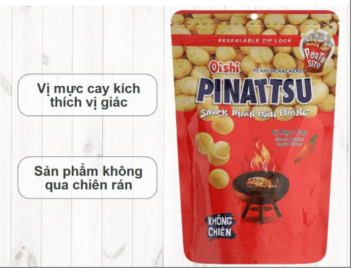 (F) SNACK PINATTSU OISHI NHÂN ĐẬU PHỘNG 85G