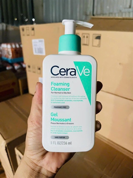 (VAT) Sữa rửa mặt Cerave cho da dầu - 236ml ( XANH NGỌC )