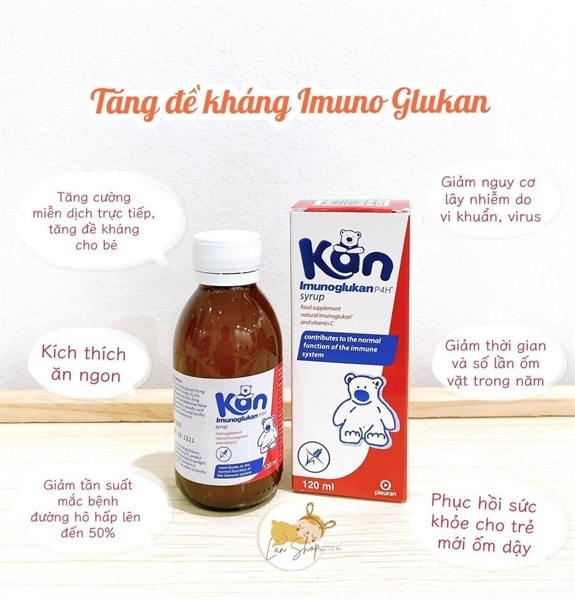 Siro tăng cường miễn dịch imunoglukan 120ml