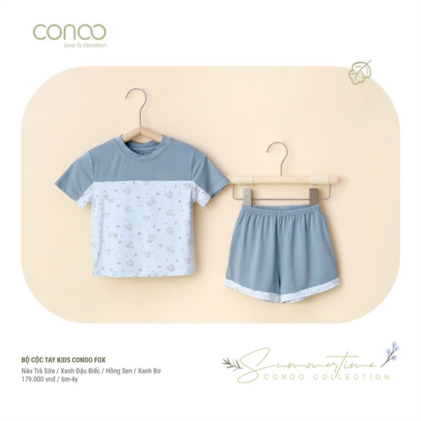 Conoo Bộ ngắn kids fox - x.dương