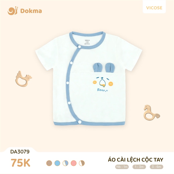 DA3079 - 3M Áo cài lệch cộc tay HT