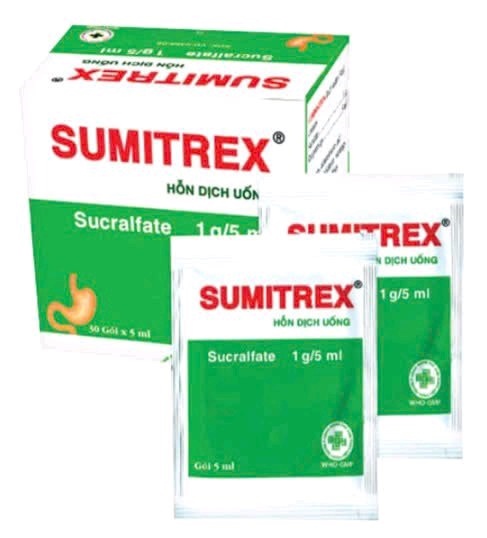 Hỗn dịch uống Sumitrex 1g/5ml OPV (điều trị loét và viêm dạ dày) Hộp 30 Gói x 5ml