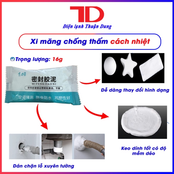 Xi măng trắng chống thấm cách nhiệt bùn đất sét keo trám tường 16g -11149