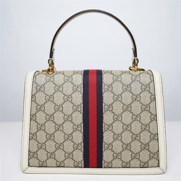 Túi GG Handle xám viền trắng (651055-493075) sz24 (HT)+