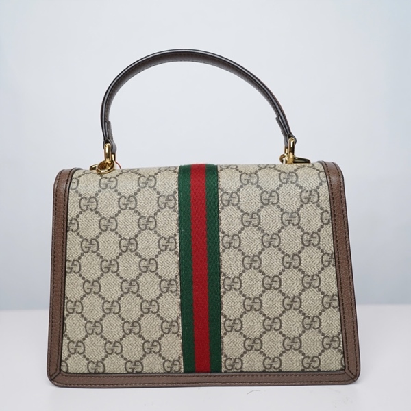 Túi GG Handle xám viền nâu (651055-520981) sz24 (HT)+