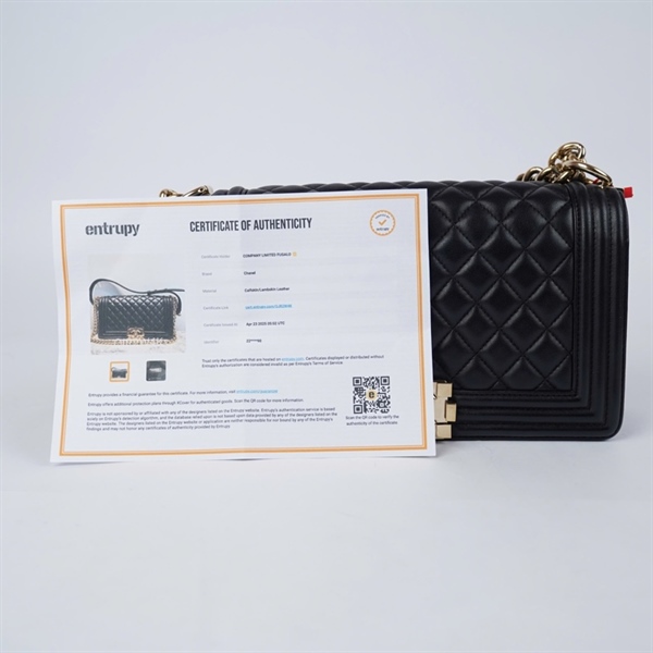 Túi Chanel Boy đen (22290690) sz25 (A-T) KG+