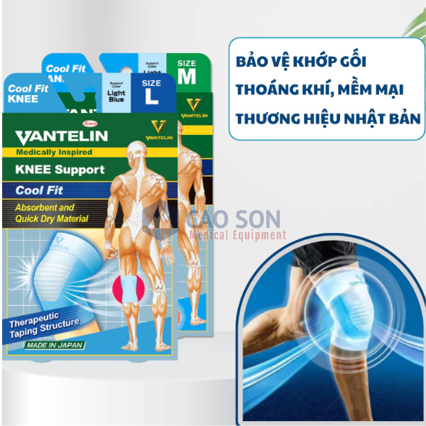 Đai bảo vệ đầu gối Vantelin Cool Fit xanh nhạt