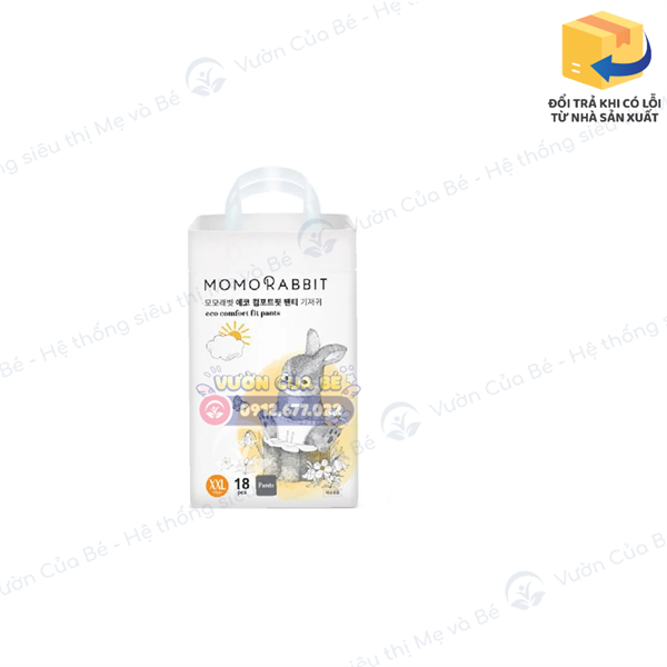 Bỉm Momorabbit Hàn Quốc size 06 XXL quần 18 (>15kg) – Loại Eco ban ngày
