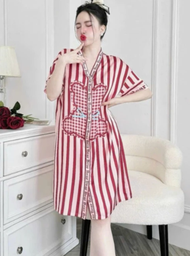 3Ce Đầm Váy Ngủ Bigsize Cổ V Lụa Latin