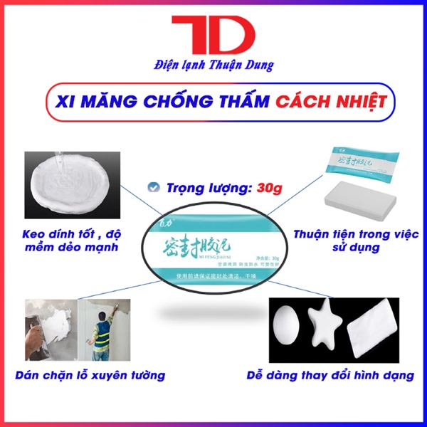 Xi măng trắng chống thấm cách nhiệt bùn đất sét keo trám tường 30g